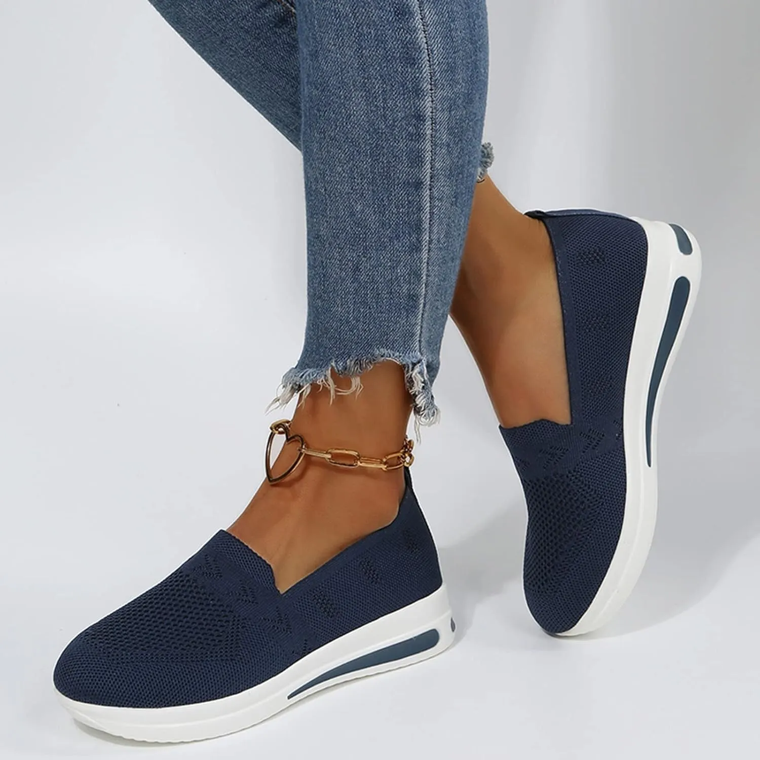 Wedge Sneakers for Women White Tenis OrtopéDicos para El Arco De Pies De Mujer Arch Support Wide Width Casual Shoes for Women Black Sequin Gym Shoes for Women Women's Slip On Shoes Size 7.5 W