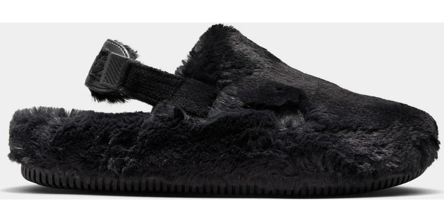 WMNS Nike Calm Furry SE Mule Black FZ3119-001 Slide Sandal Slippers