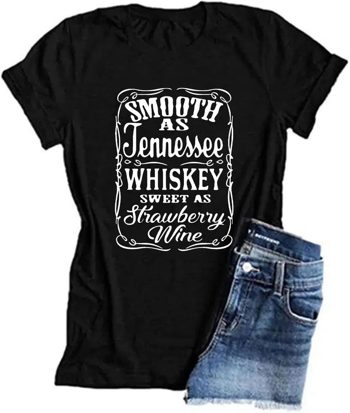 Women Graphic Vintage Band Tees Country Western Cowgirl Casual T-Shirt
