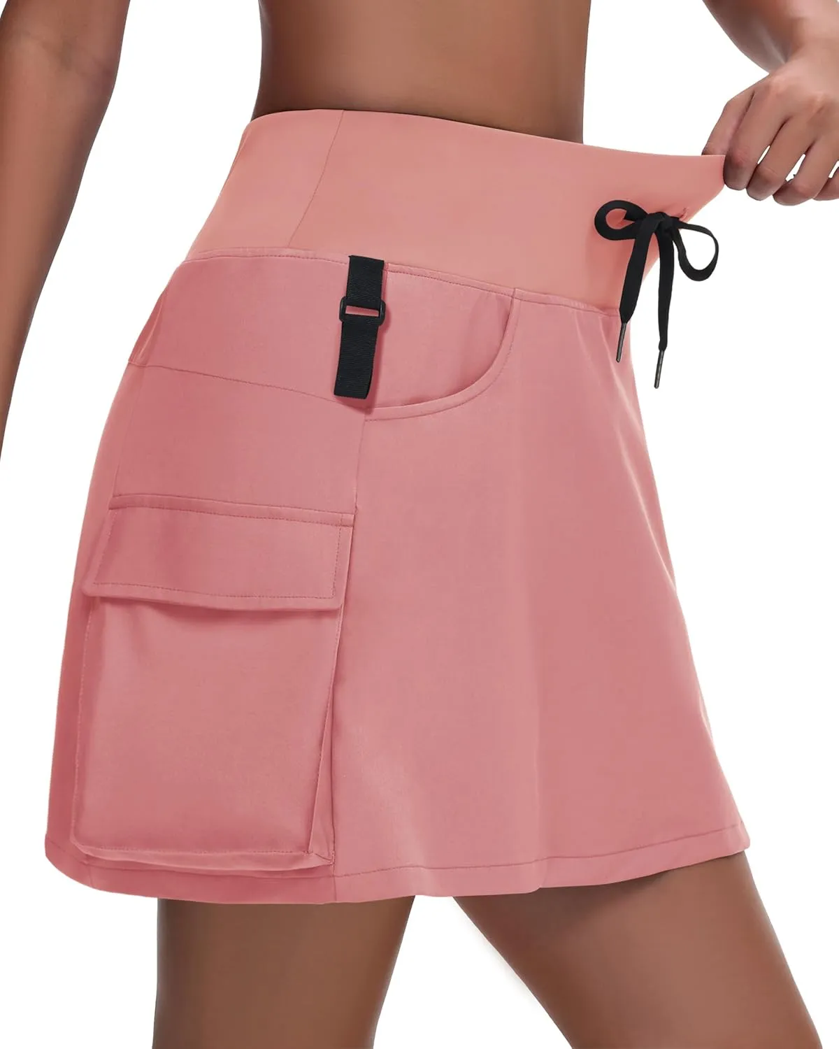 Women's 16" 20" Hiking Cargo Skort Skirt - High Waisted Golf Dressy Casual Workout Sport Skirt with Liner Quick Dry