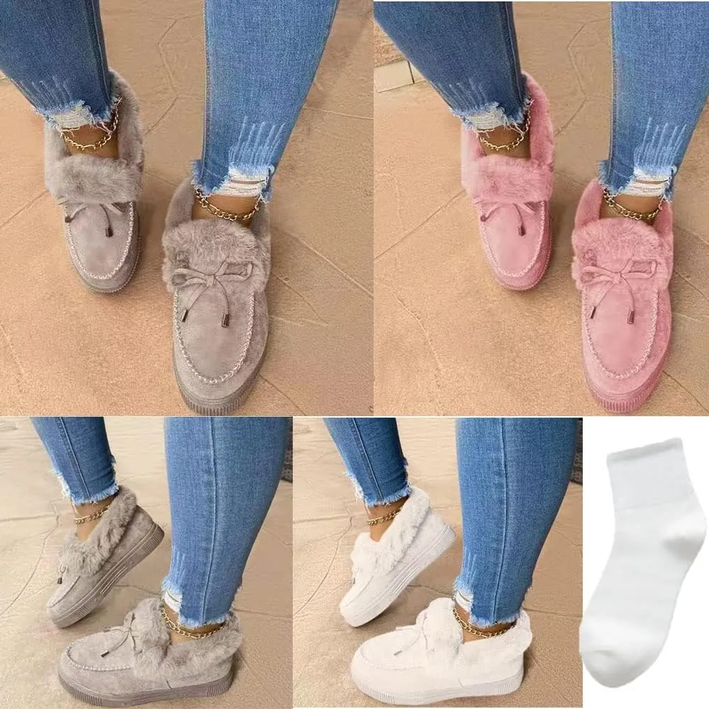 Women's Boots Round Head Thick Sole Orthopedic Arch-Support Wool Thick Warm Cotton Shoes,Cotton Shoes Winter Platform