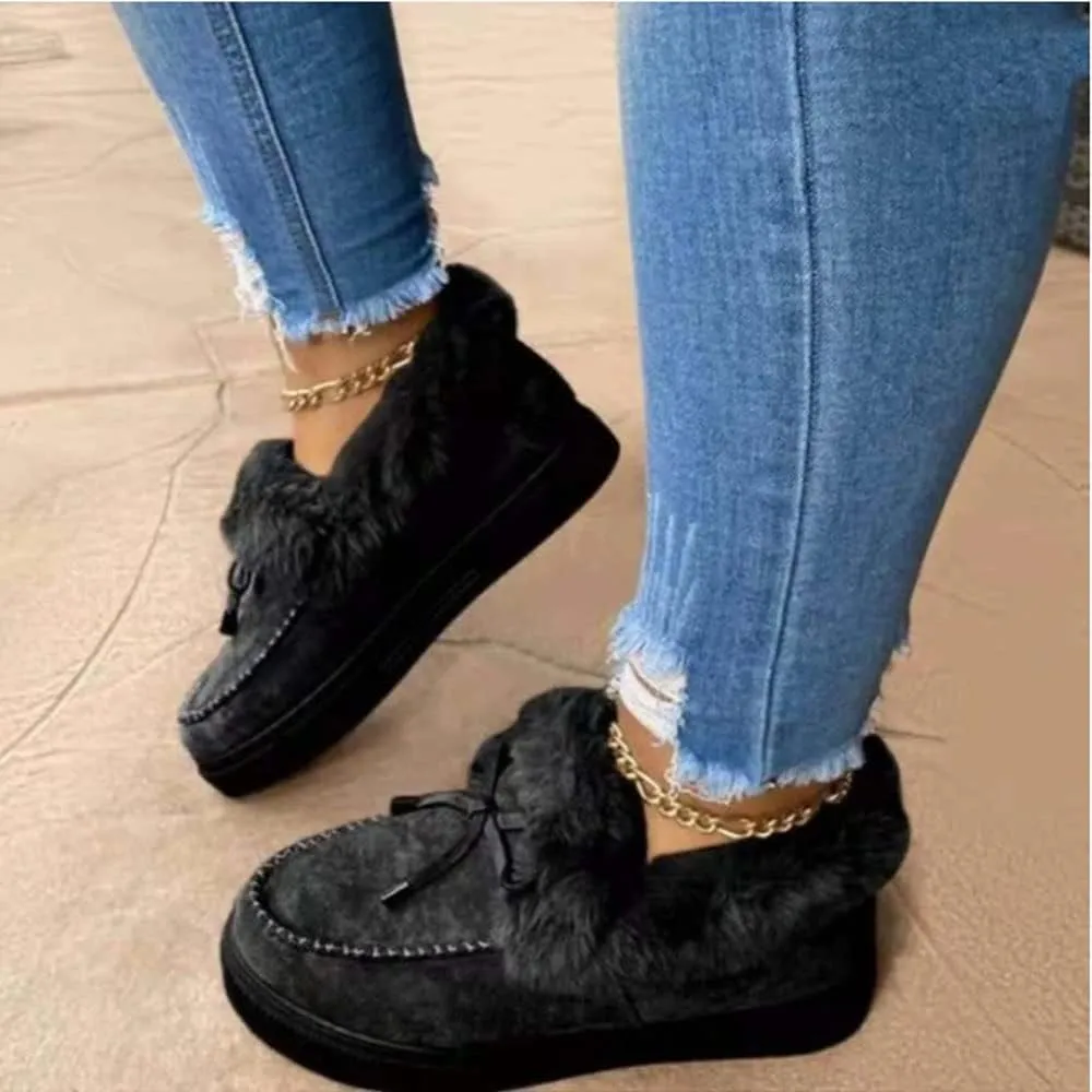 Women's Boots Round Head Thick Sole Orthopedic Arch-Support Wool Thick Warm Cotton Shoes,Cotton Shoes Winter Platform