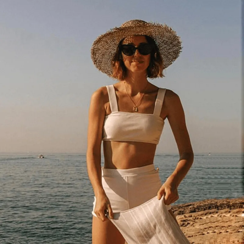 Women'S Breathable Green Straw Beach Sun Hat