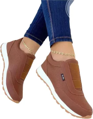 Womens Comfort Walking Shoes Loafers Lightweight Non Slip Breathable Athletic Casual Loafers Shoes Sneakers,Brown,38