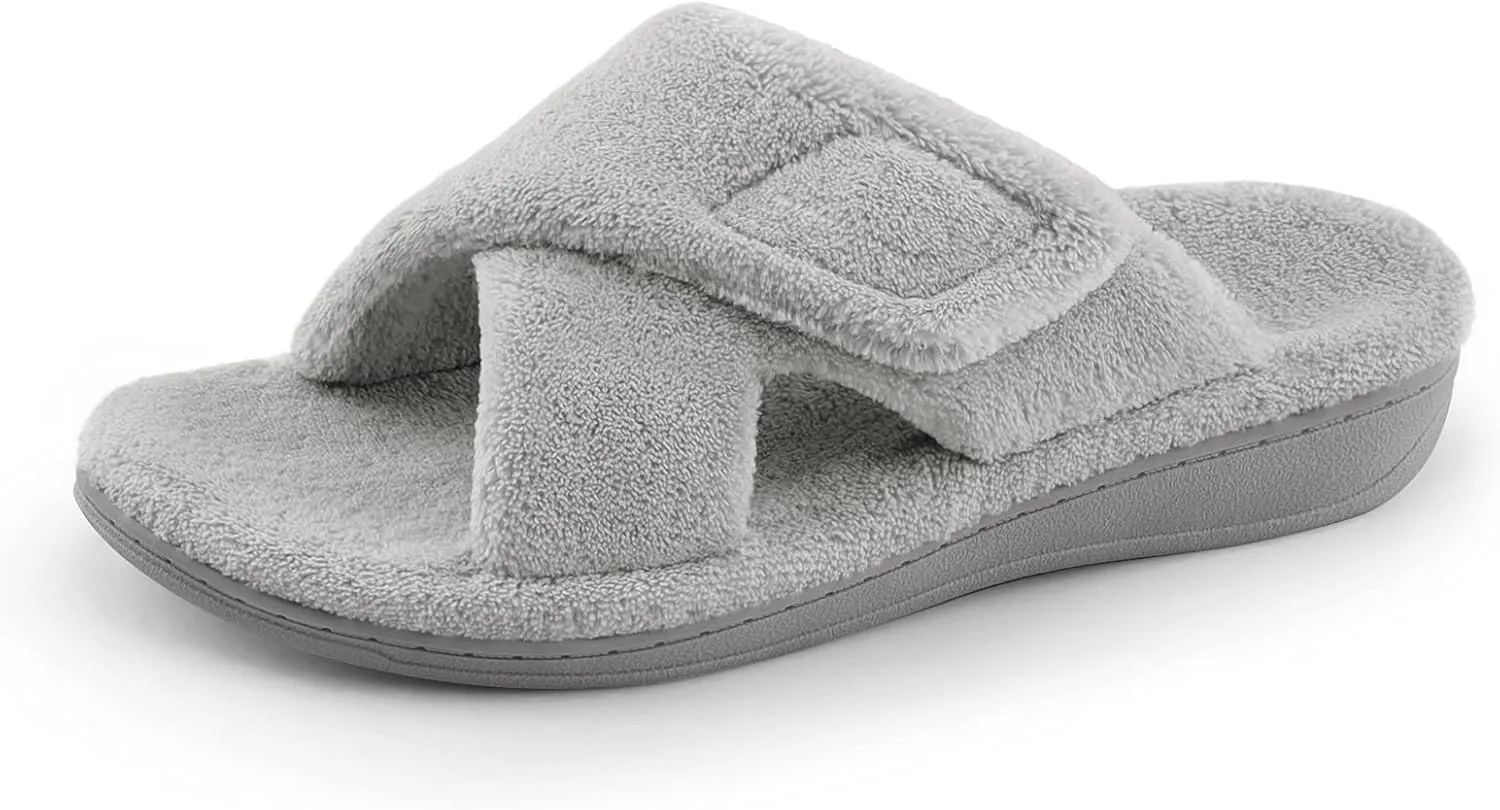 Women's Fuzzy Orthotic Arch Support Slippers Orthopedic Plantar Fasciitis Furry House Slide Slippers