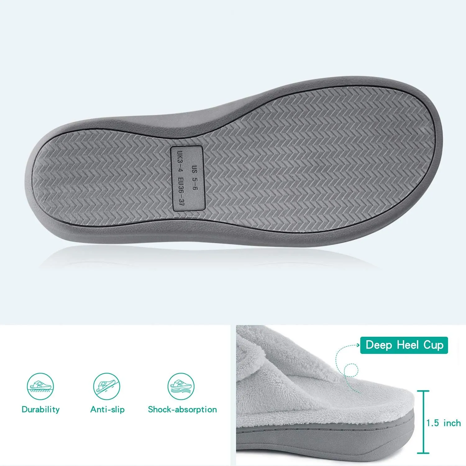 Women's Fuzzy Orthotic Arch Support Slippers Orthopedic Plantar Fasciitis Furry House Slide Slippers