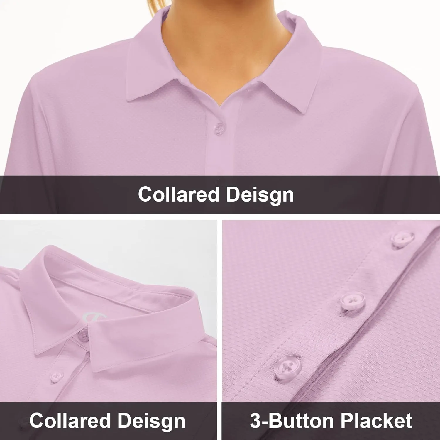 Women's Golf Shirt Long Sleeve Polo Shirt UPF50  Sun Protection Moisture Wicking Quick Dry Golf Polo Shirt