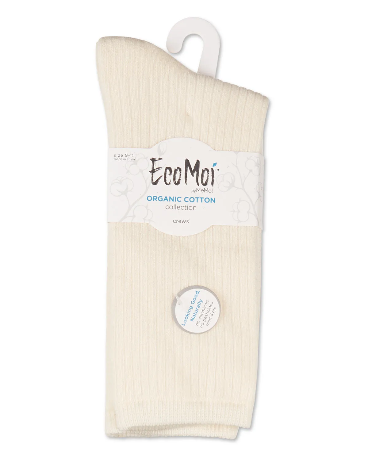 Women's Organic Cotton Flat Knit Breathable Crew Sock