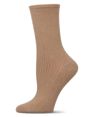 Women's Organic Cotton Flat Knit Breathable Crew Sock