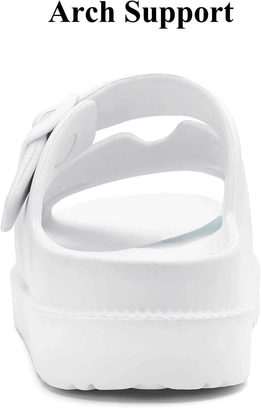Womens Platform Sandals with Arch Support, Summer Beach Slides Adjustable Buckle, Women Comfort Lightweight Chunky Cushion Slip on H-Strap Sandal