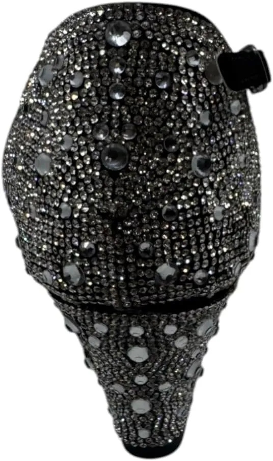 Women's Rhinestone Open Toe Low Wedge ankle strap Sandal