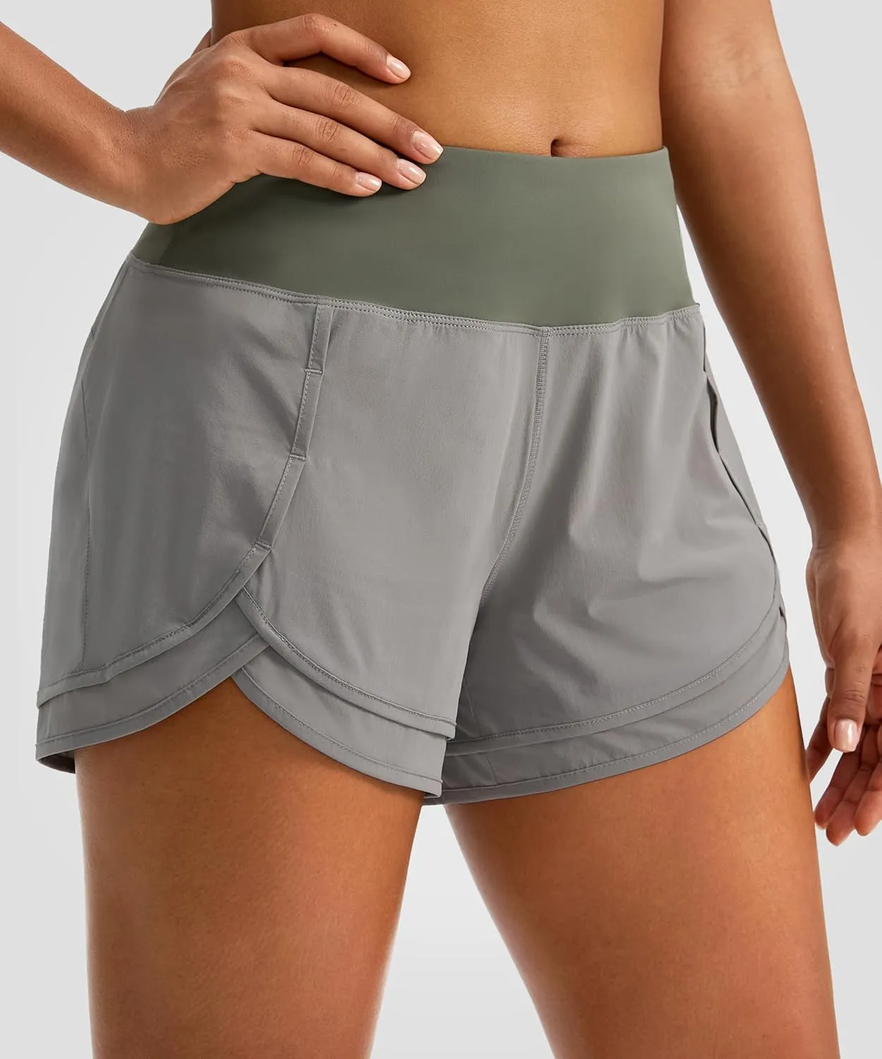 Women's Running Shorts High Waisted Quick-Dry 3 Inch Gym Workout Athletic Shorts for Women with Zipper Pocket