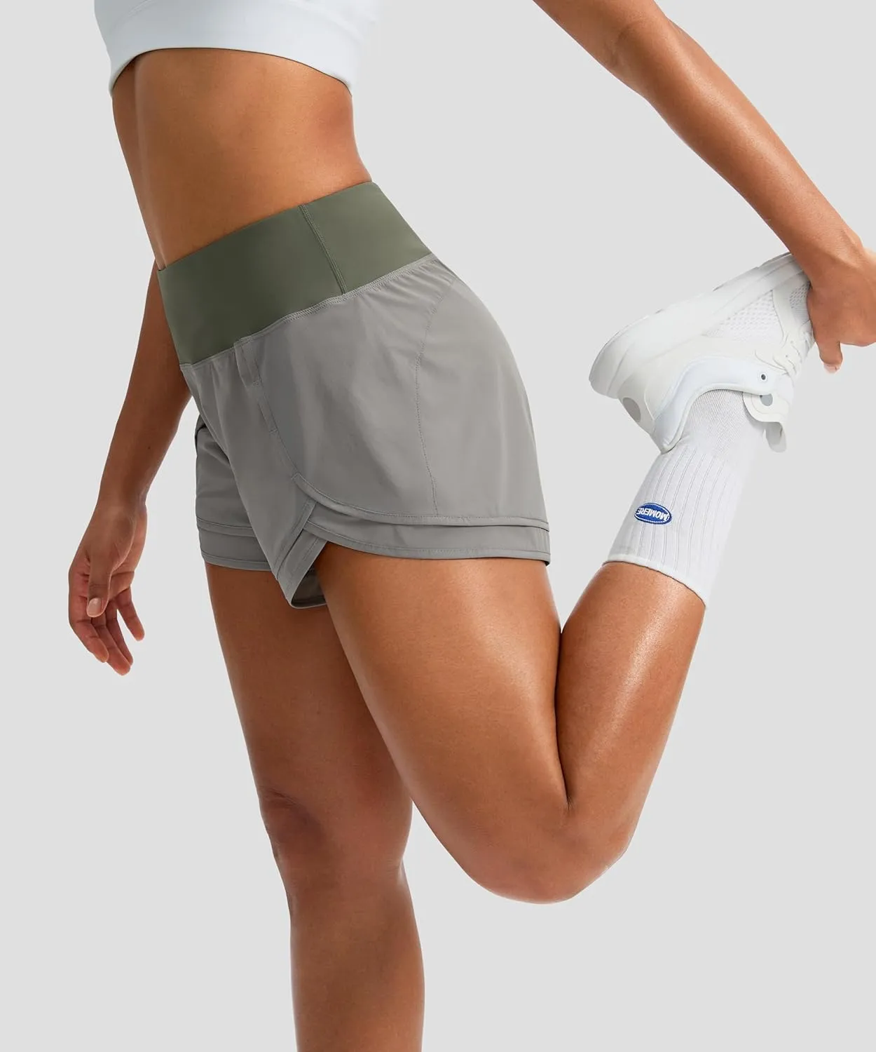 Women's Running Shorts High Waisted Quick-Dry 3 Inch Gym Workout Athletic Shorts for Women with Zipper Pocket