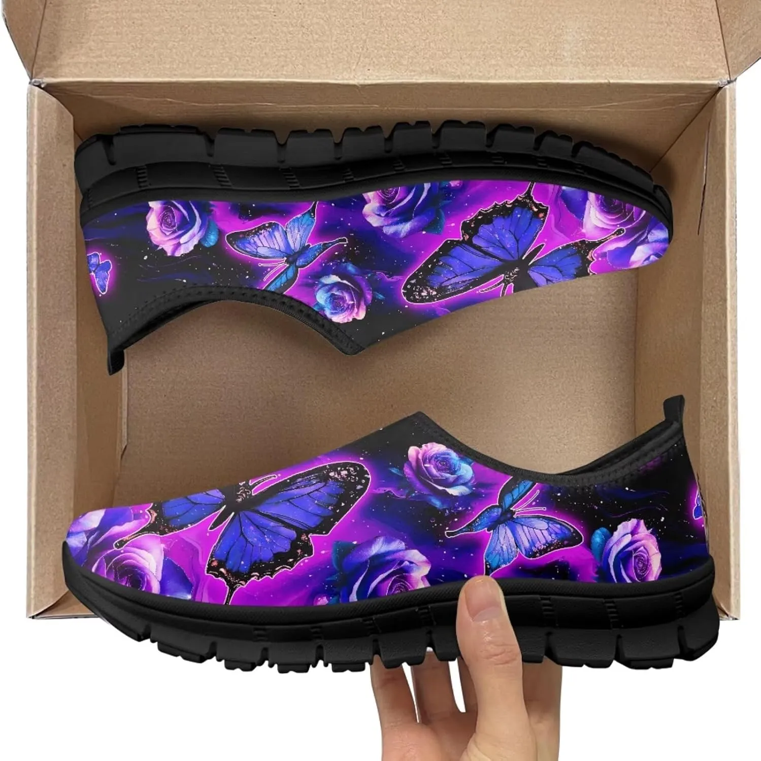 Women's Slip On Shoes Casual Low Top Flat Sneakers Non-Slip Comfort Breathable Footwear for Walking Tennis