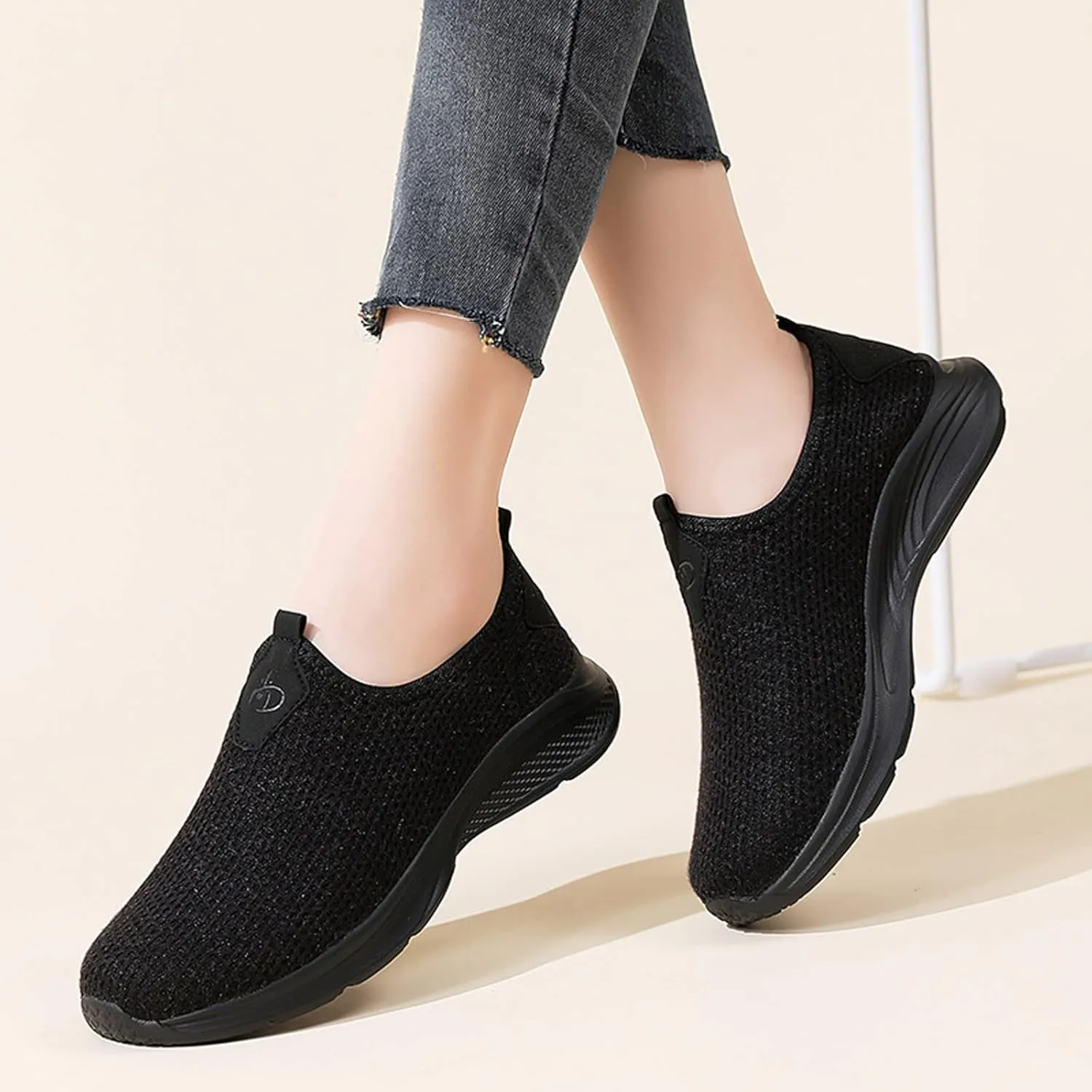 Women's Slip on Walking Shoes Tennis Lightweight Gym Non Slip Work Shoes Women Flat Feet Men's Casual Dress Shoes Waterproof Sneakers Red Tennis Shoe Cross Trainer Shoe