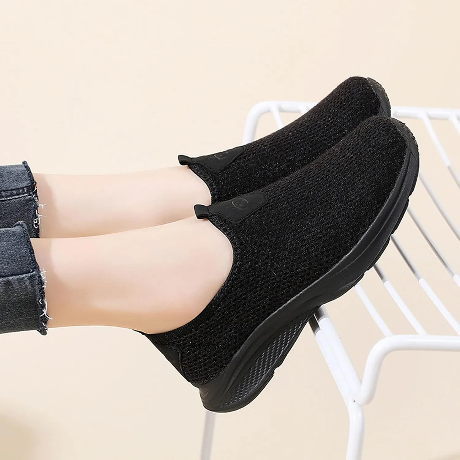 Women's Slip on Walking Shoes Tennis Lightweight Gym Non Slip Work Shoes Women Flat Feet Men's Casual Dress Shoes Waterproof Sneakers Red Tennis Shoe Cross Trainer Shoe