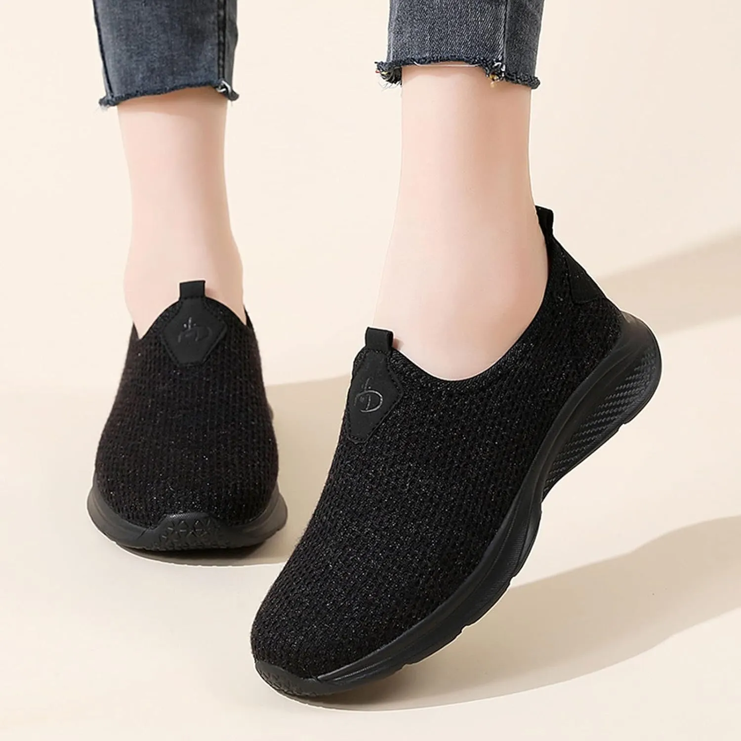 Women's Slip on Walking Shoes Tennis Lightweight Gym Non Slip Work Shoes Women Flat Feet Men's Casual Dress Shoes Waterproof Sneakers Red Tennis Shoe Cross Trainer Shoe
