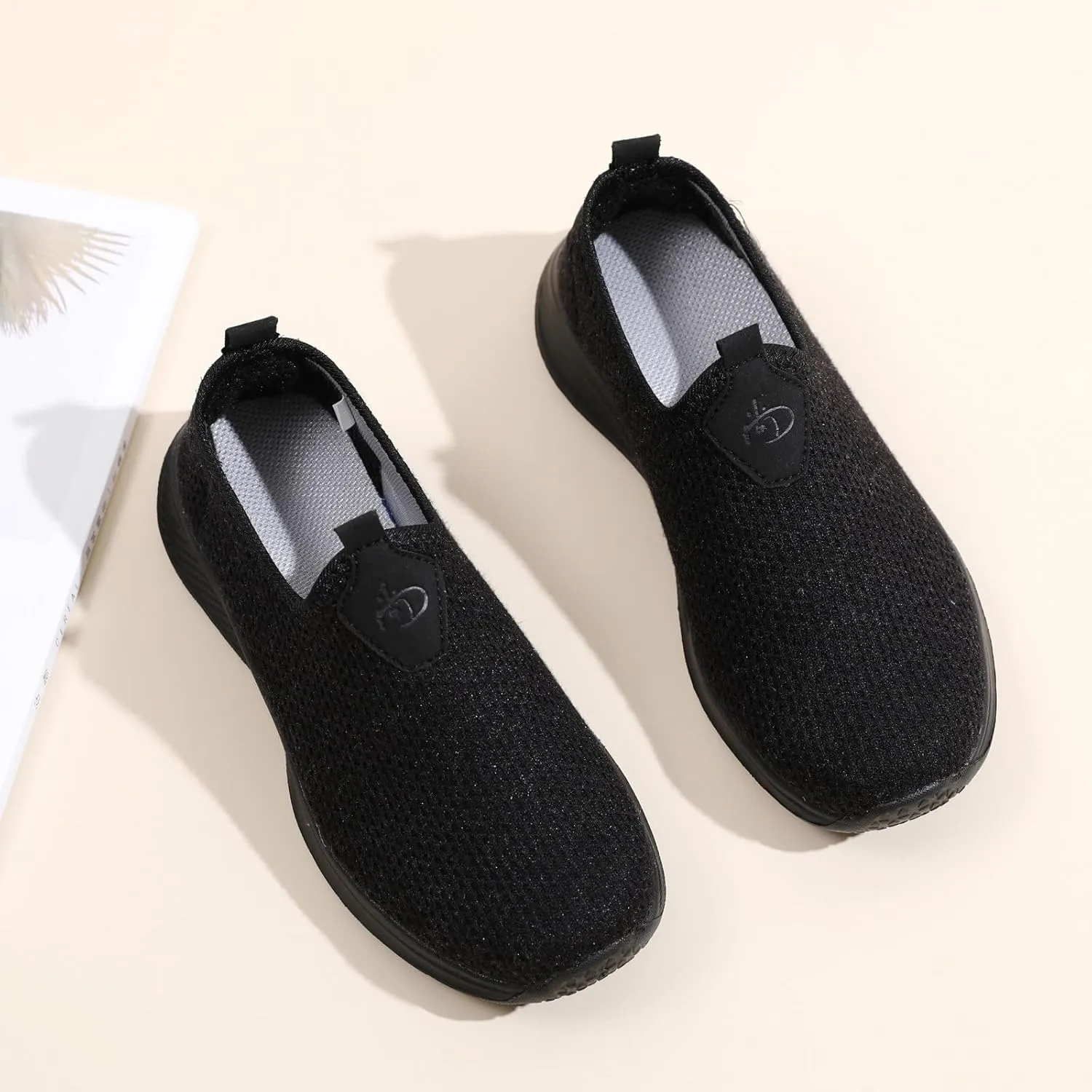 Women's Slip on Walking Shoes Tennis Lightweight Gym Non Slip Work Shoes Women Flat Feet Men's Casual Dress Shoes Waterproof Sneakers Red Tennis Shoe Cross Trainer Shoe