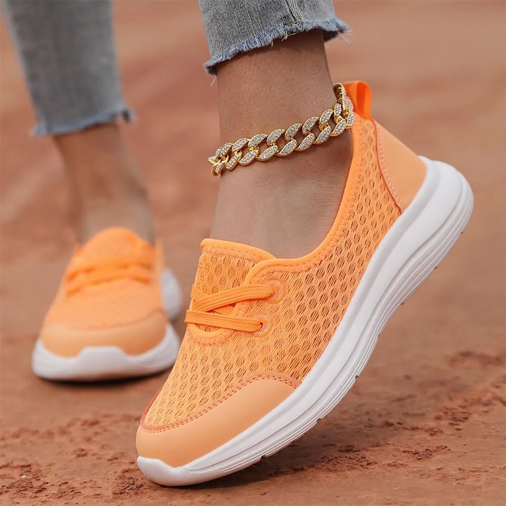 Women's Soft Sole Mesh Comfort Orthopedic Shoes,Comfortable Flat Arch Support Walking Shoes,Slip Ins Sneakers Ladies