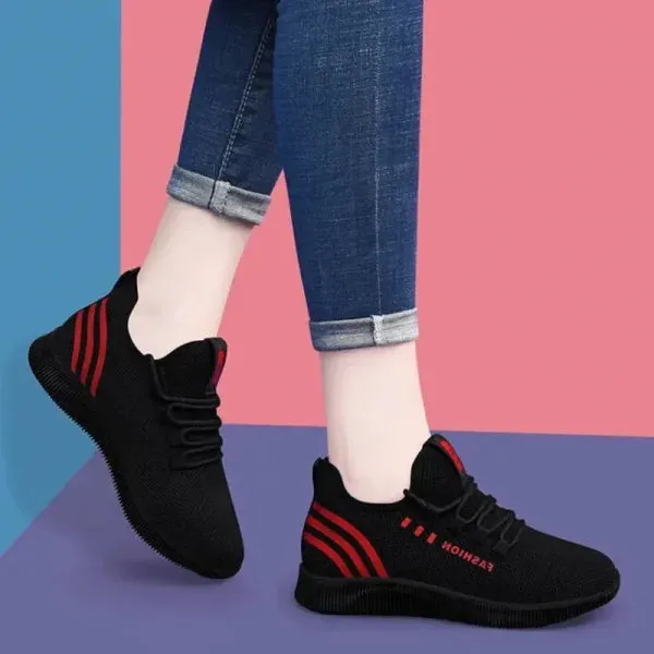 Women's Vulcanized Air Mesh Sneakers – Breathable Casual Shoes