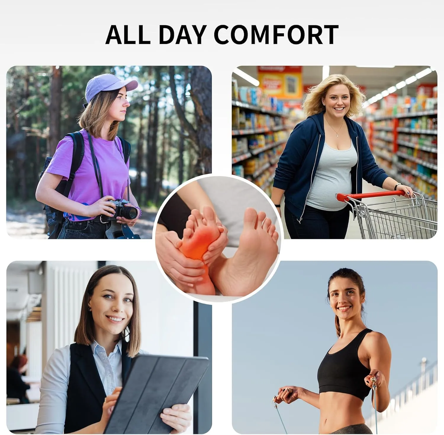 Womens Walking Shoes with Arch Support | Orthotic Sneakers for Plantar Fasciitis Foot Heel Pain Relief | Tennis Running Shoes US 6.5-11