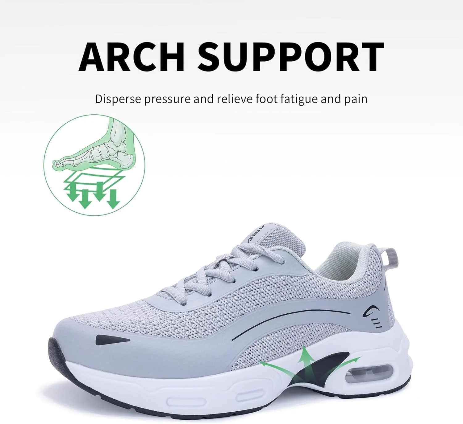 Womens Walking Shoes with Arch Support | Orthotic Sneakers for Plantar Fasciitis Foot Heel Pain Relief | Tennis Running Shoes US 6.5-11