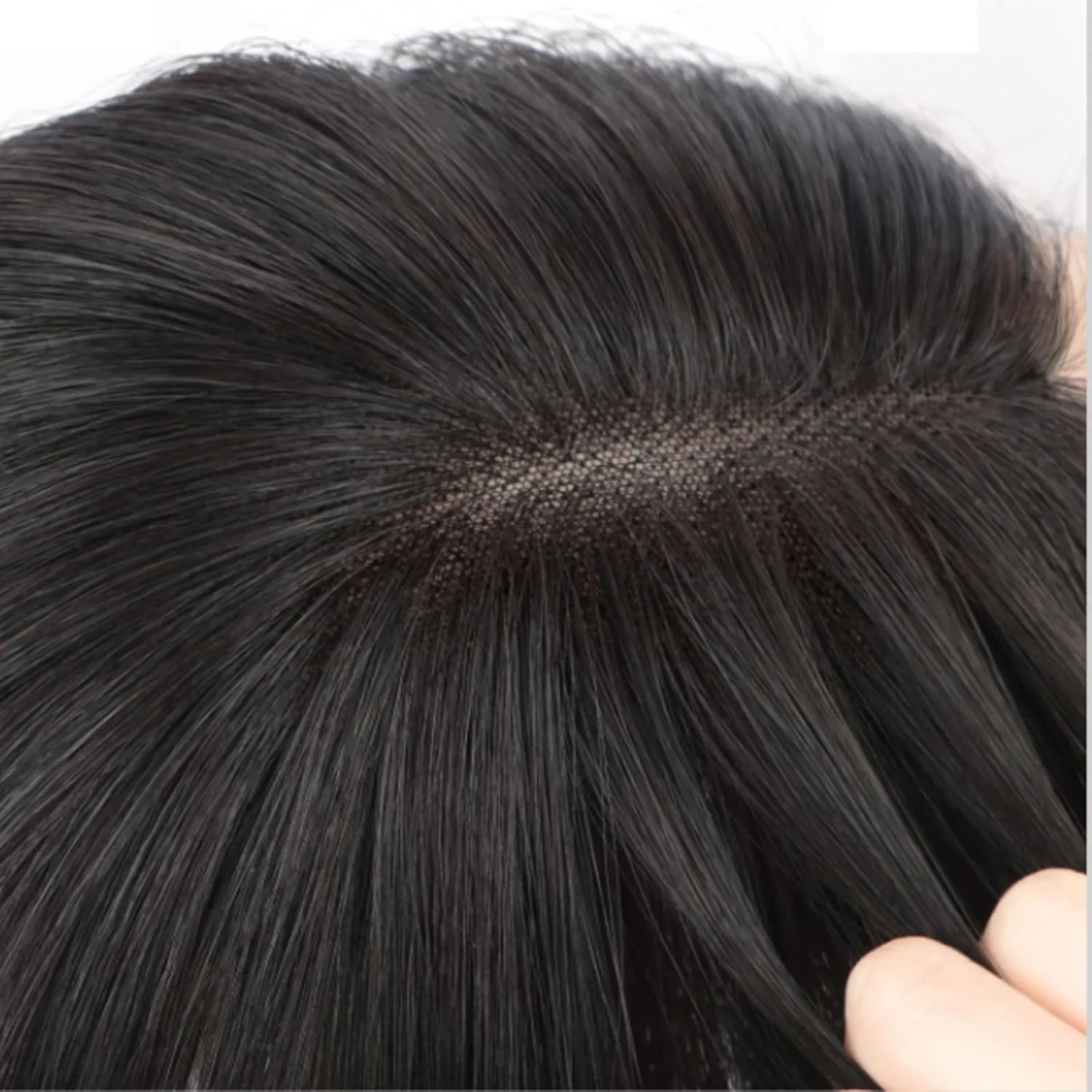 Women's Wig Bangs Wig Piece Full Real Human Hair Patch Fluffy Increase Hair Volume Fluffy Cover Gray Hair Women's Wigs Hair Piece(13-(8-10) 25CM-black)
