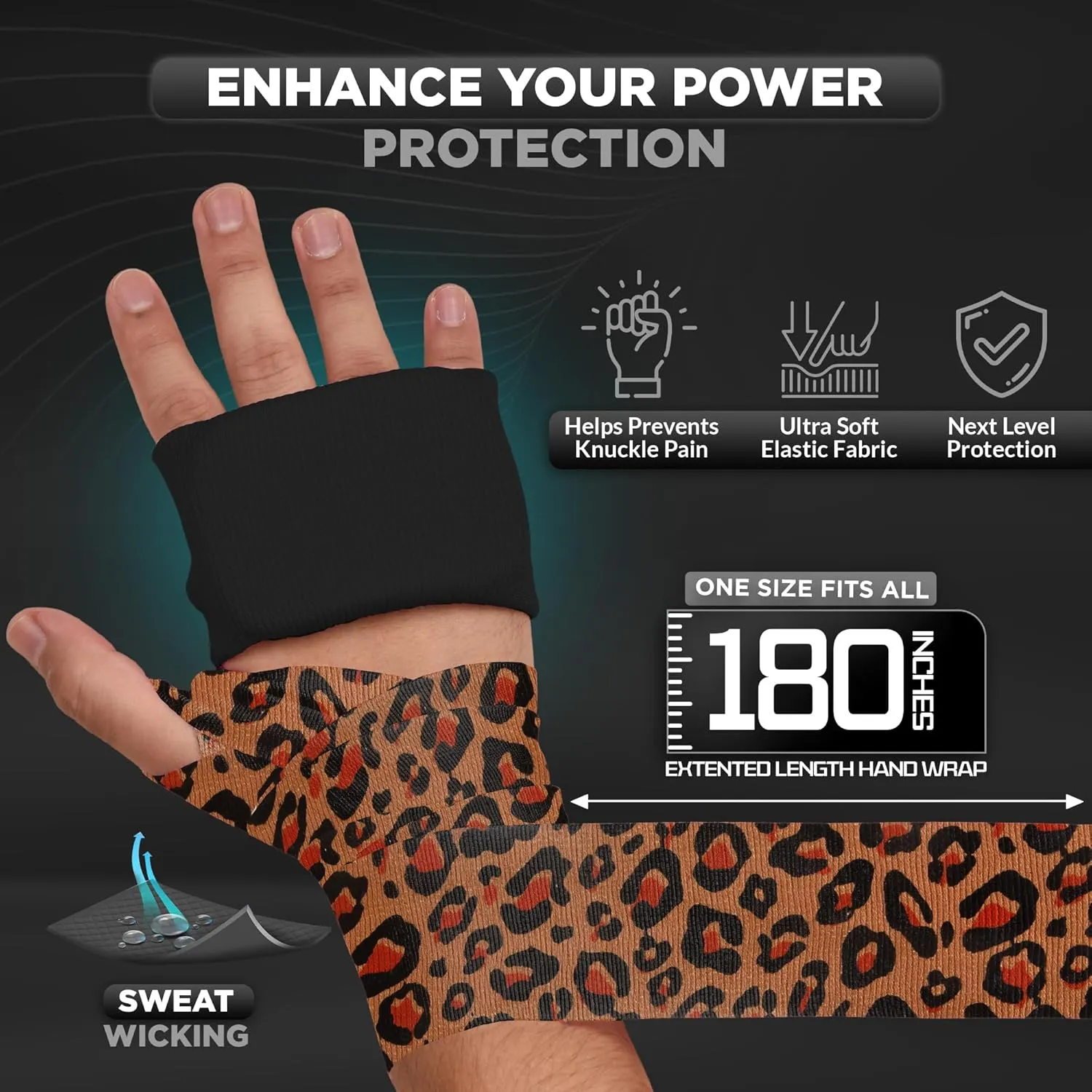 WYOX Boxing Hand Wraps Inner Gloves, Elasticated Thumb Loop Bandages Mexican Style Under Mitts Wrist Wrap Protection Muay Thai MMA Kickboxing Martial Arts Punching Bag Training Men Women