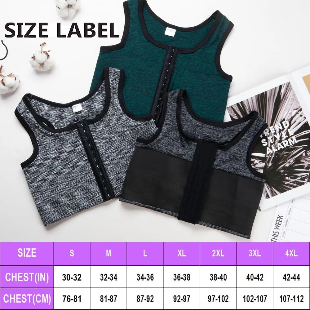 XUJI 3 Rows Central Clasp Chest Binder Tank Top
