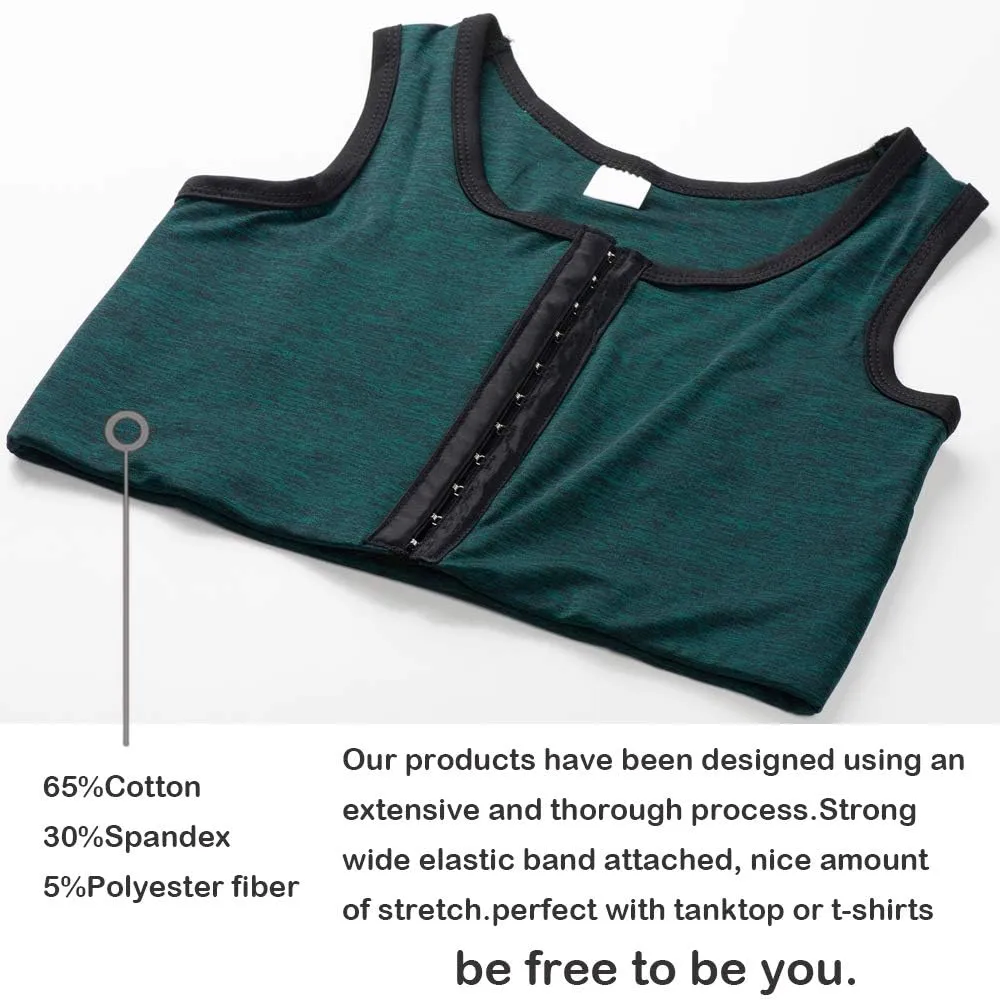 XUJI 3 Rows Central Clasp Chest Binder Tank Top