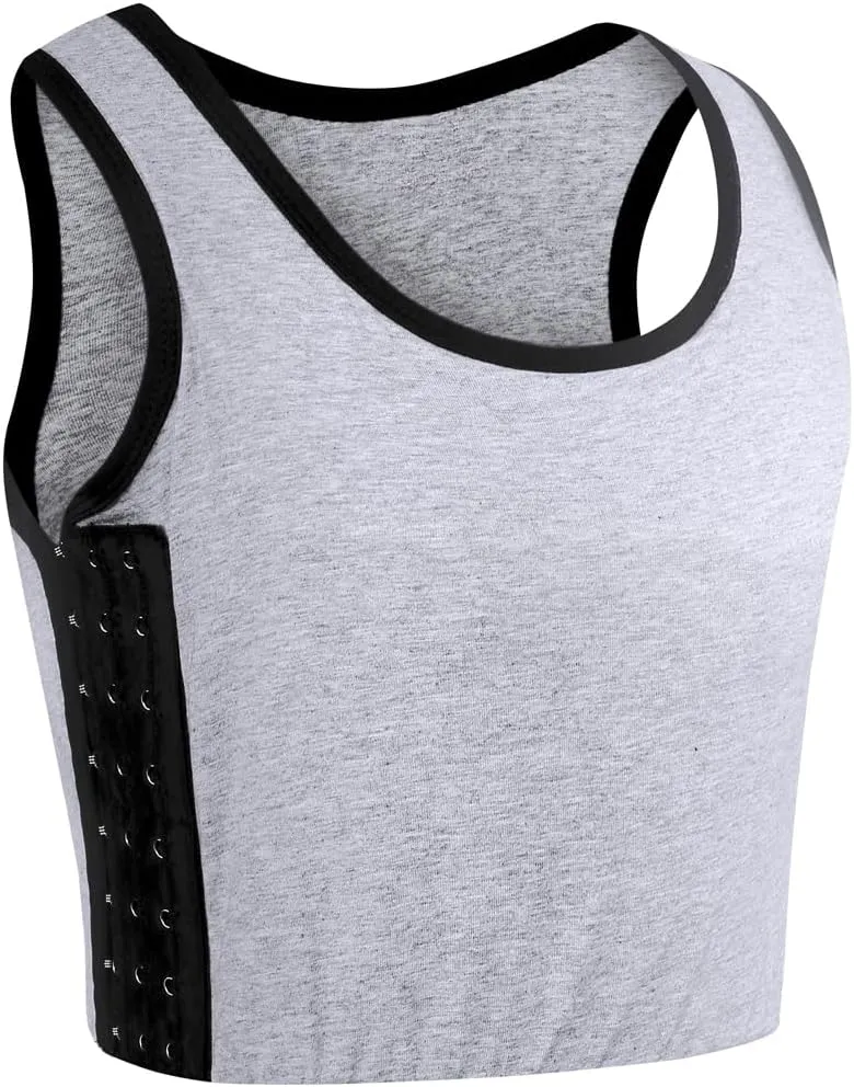 XUJI Transgender FTM Breathable Cotton Elastic Band Colors Chest Binder Tank Top (M-6XL)