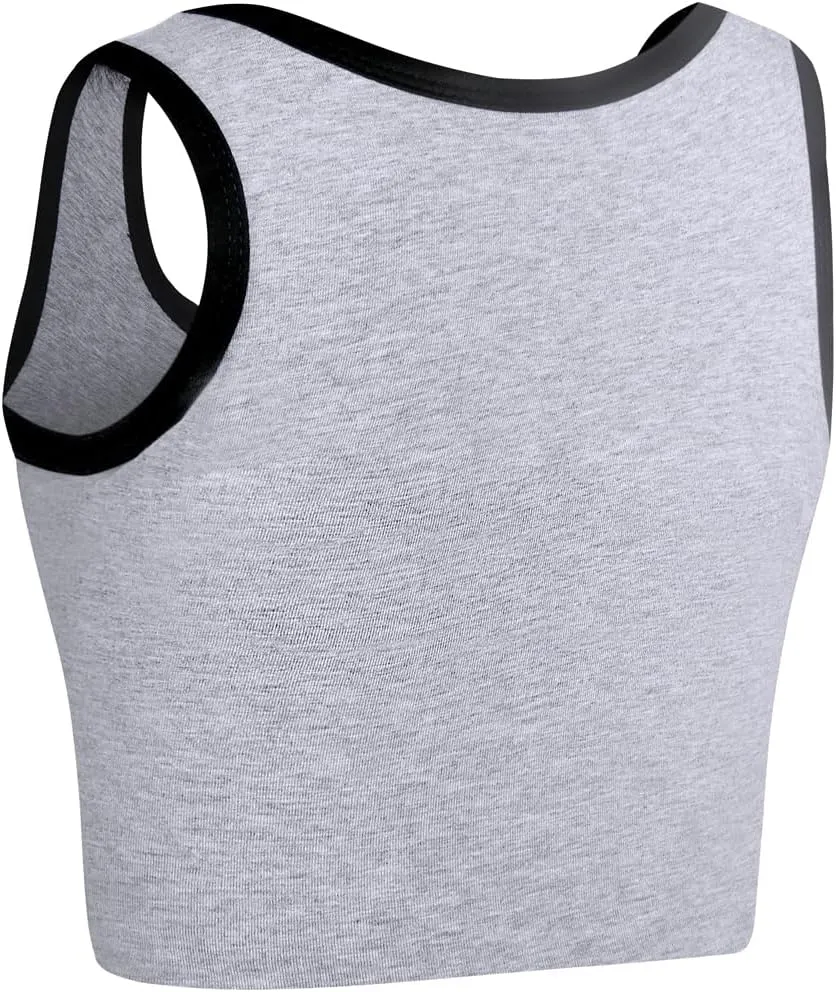 XUJI Transgender FTM Breathable Cotton Elastic Band Colors Chest Binder Tank Top (M-6XL)