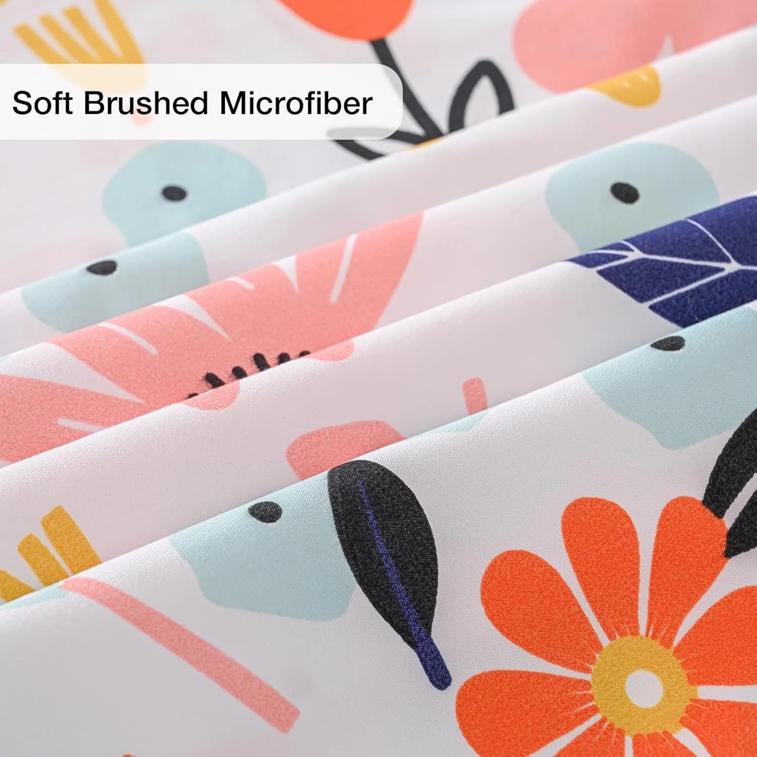 Yibeizi Floral Sheet Set for Girls Twin, Kids Cute Print Bedsheets Microfiber Deep Pocket Flower Patterned Bed Sheet & Pillowcase Sets 3 Pieces