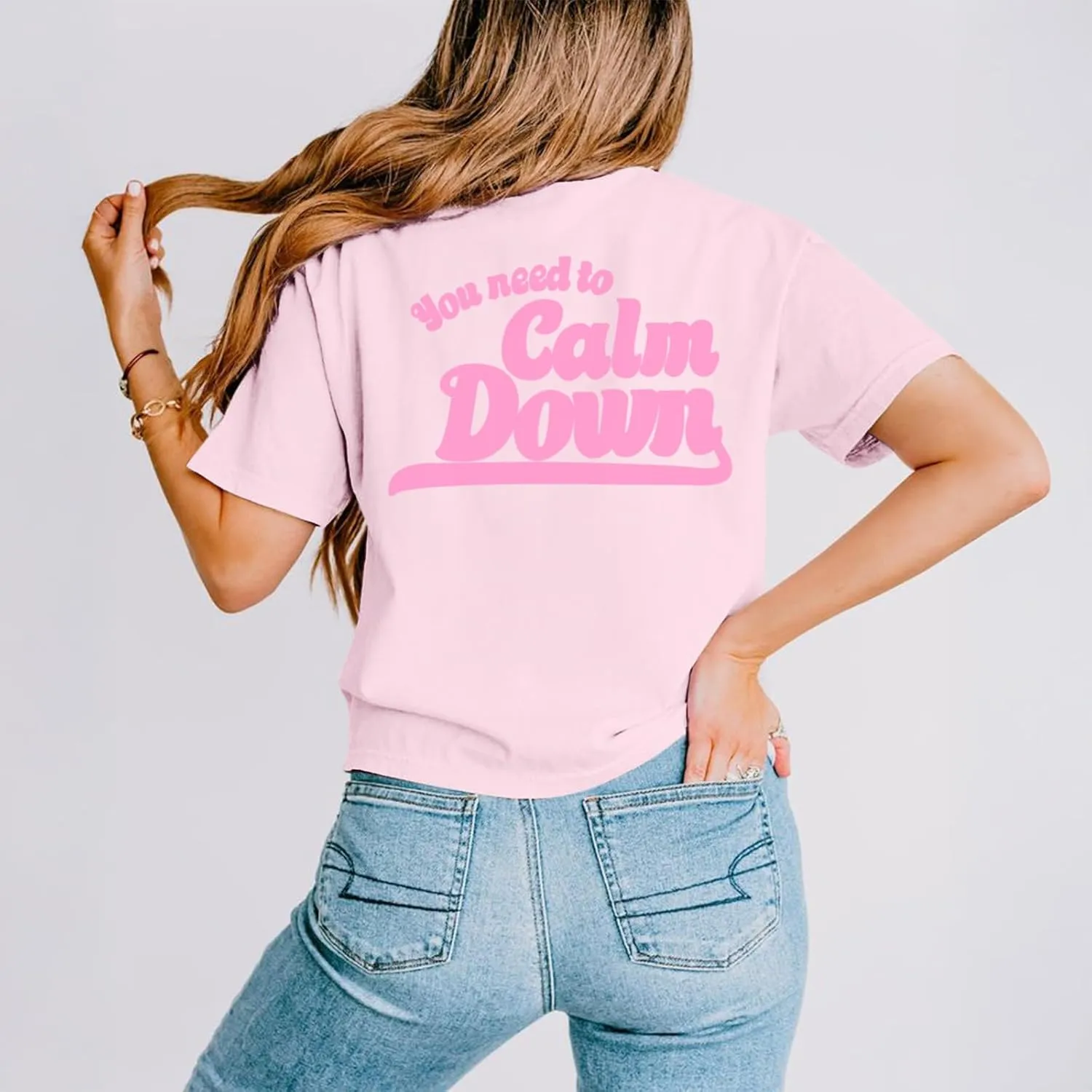 You Need to Calm Down Shirt Country Concert Tops for Women Music Lovers Letter Graphic Tees LGBTQ Pride Gift Tops