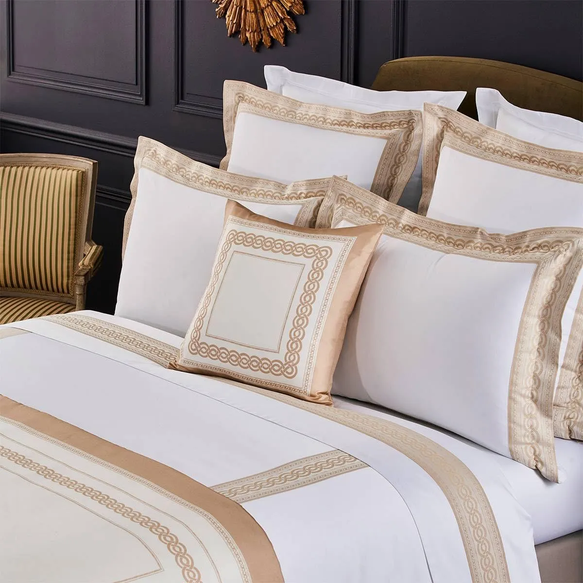 Yves Delorme Joyau Multicolor Full/Queen 92 x 92 in Duvet Cover - Extra Soft and Warm Luxury Sheets, 100% Natural Organic French Bed Linens - Breathable and Durable