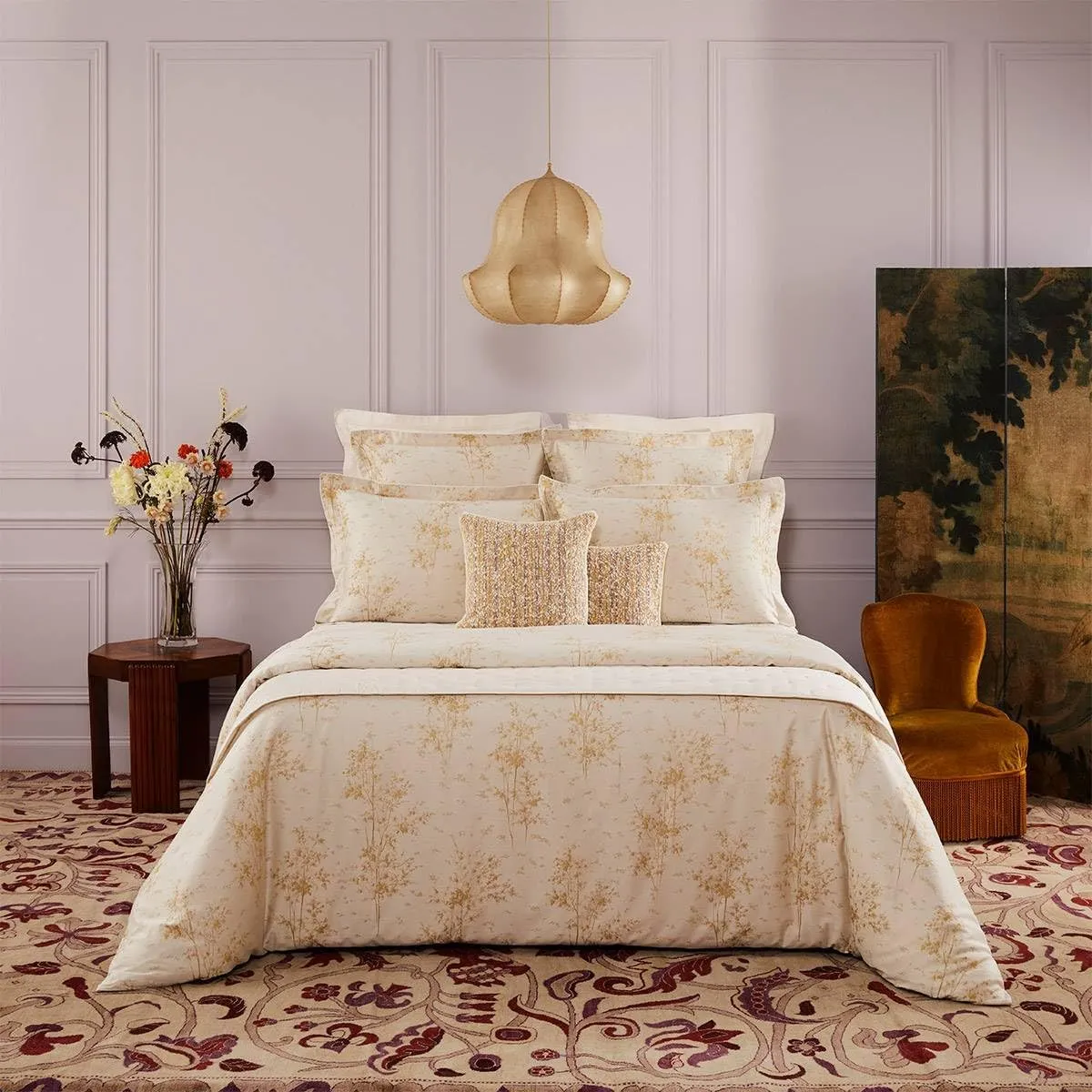 Yves Delorme Legende Multicolor Full/Queen 92 x 92 in Duvet Cover - Extra Soft and Warm Luxury Sheets, 100% Natural Organic French Bed Linens - Breathable and Durable