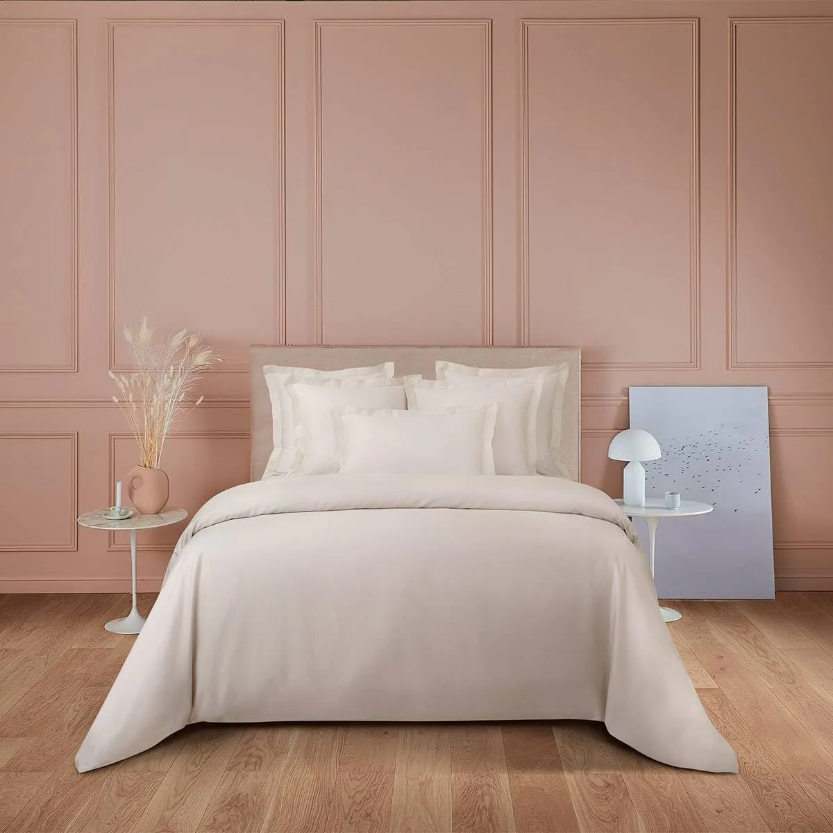 Yves Delorme Triomphe Nacre (Ivory) Full 55 x 79 in Fitted Sheet - Extra Soft and Warm Luxury Sheets, 100% Natural Organic French Bed Linens - Breathable and Durable