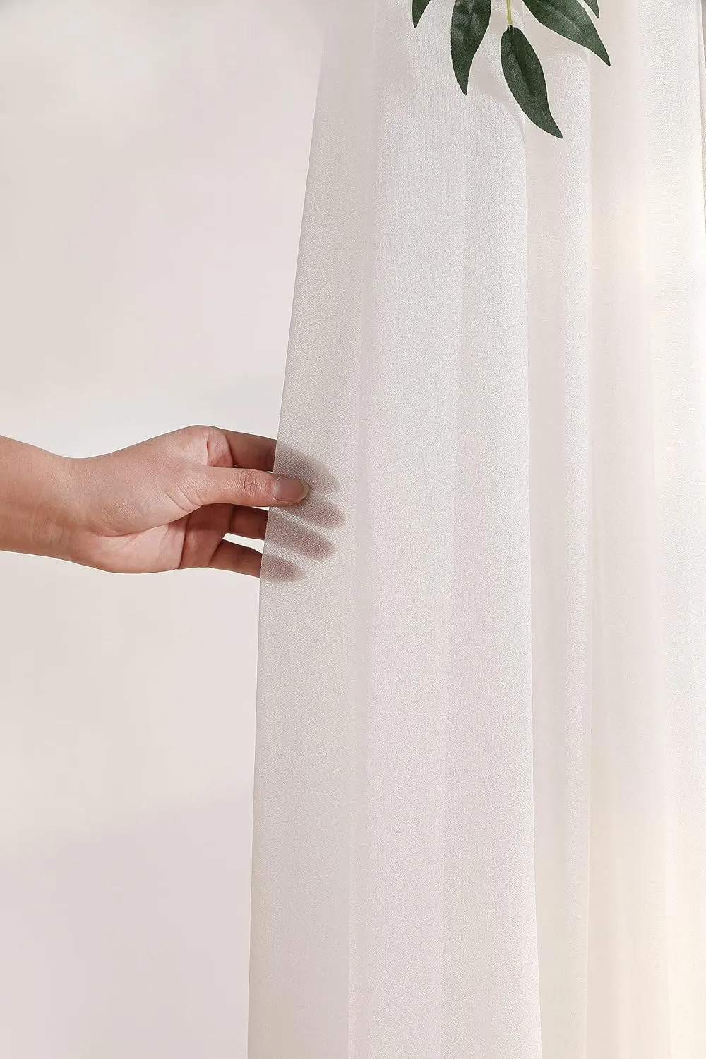 YYHUAWU Wedding Arch Draping Fabric 2 Panels 20Ft White Chiffon Fabric Drapes Arbor Drapery Wedding Party Ceremony Reception Swag Decorations