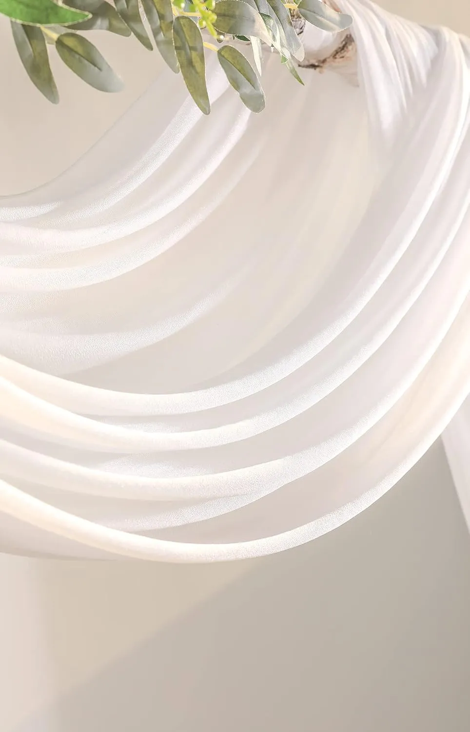 YYHUAWU Wedding Arch Draping Fabric 2 Panels 20Ft White Chiffon Fabric Drapes Arbor Drapery Wedding Party Ceremony Reception Swag Decorations