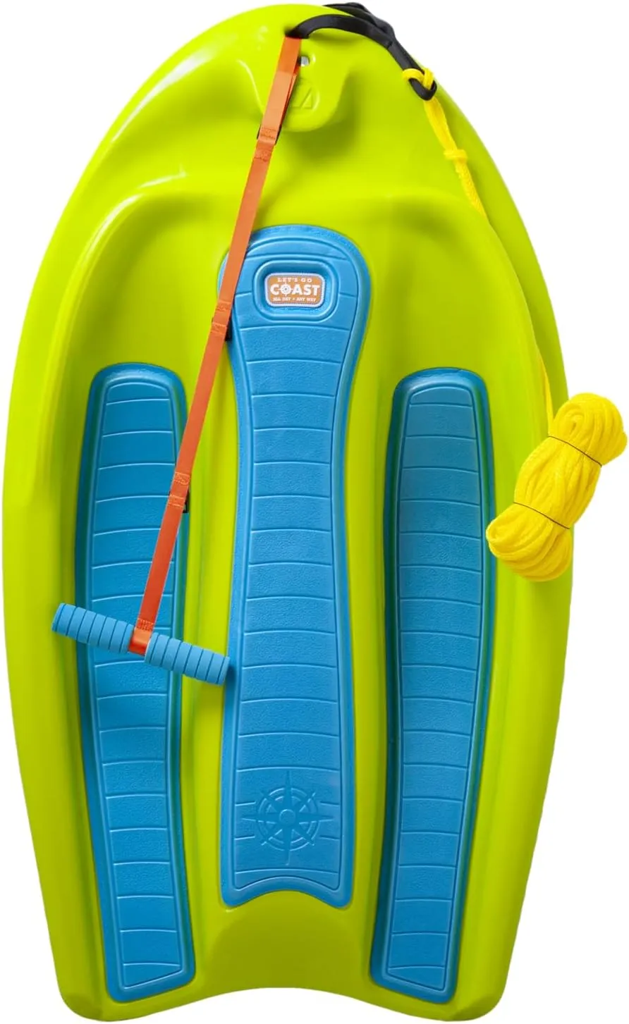 ZUP Coast Board All-in-One Kid's Wakeboard, Trainer Board, Kneeboard, and Water Skis with Rope Handle, Ideal for Water Sports and Boating, Perfect for Beginners and Young Riders